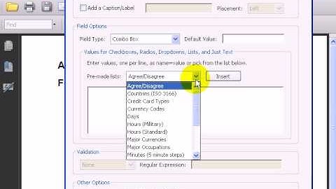 How To Add List Values To A (Combo box) Dropdown Box Field Automatically In A PDF Form In Acrobat