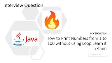 how to print numbers from 1 to 100 in java without loop #java #lovetolearn
