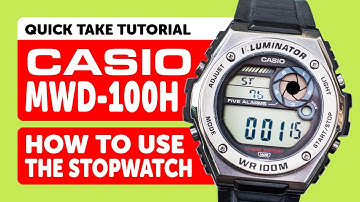 #CASIO MWD-100H (3487) - HOW TO Operate the STOPWATCH
