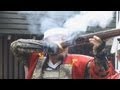 ごう音響く　水戸藩鉄砲隊が演武