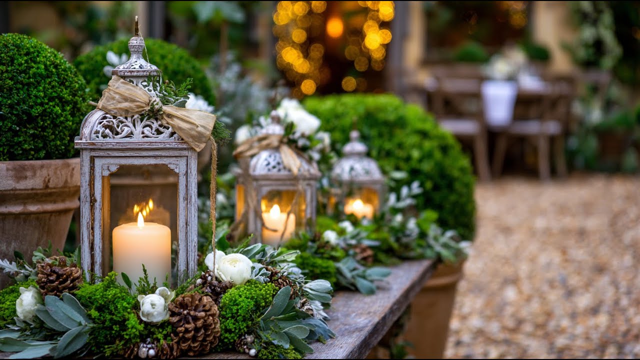 French Provincial Outdoor Christmas Ideas with Subtle Luxury and Classic Holiday Warmth!
