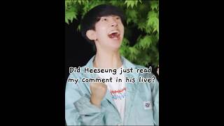 Did Hee just read my comment?? #heeseung #evan #enhypen