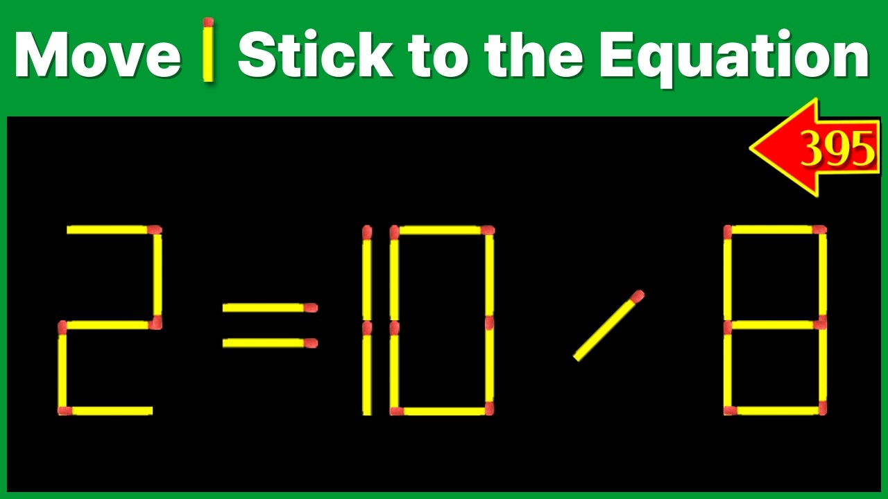 🔥성냥개비 문제 [#395]🔍2=10/8 식을 완성해 보세요! | 성냥개비퀴즈 | 시니어퀴즈 | 두뇌운동 | 치매예방
