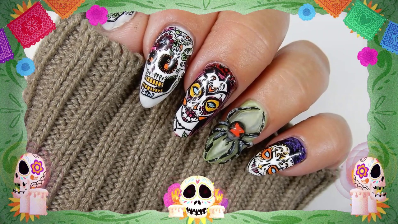 Day of the Dead Nail Decals - wide 4