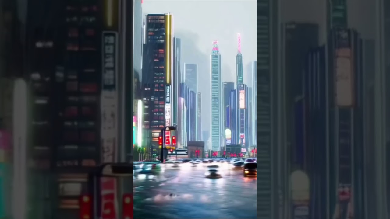 "Neon Rain in Future Tokyo 🌃⚡ 