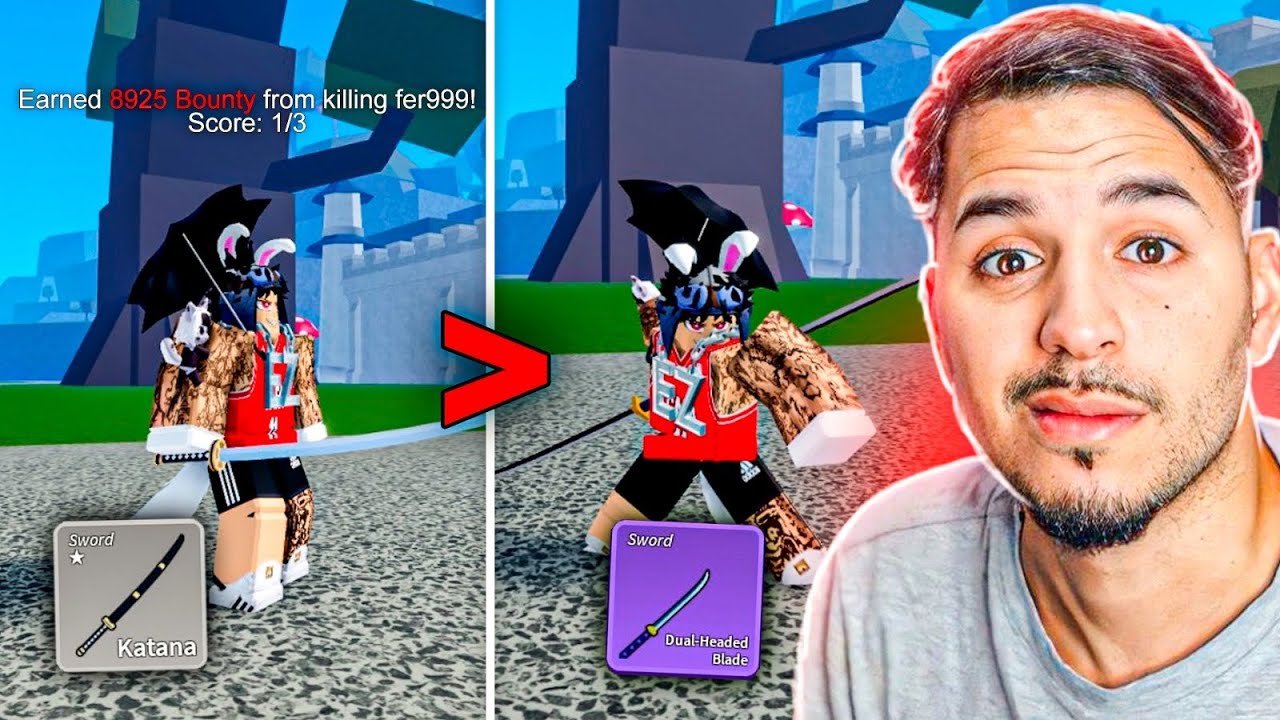 CADA BOUNTY eu MELHORO a ESPADA no BLOX FRUITS 🔥(ep.1)