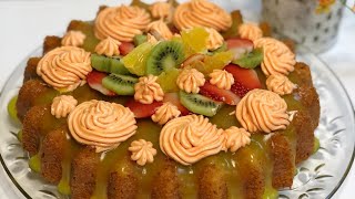 كيكة البرتقال رطبة بالصوص الرهيب |orange cake ♥️?|وصفات هدى