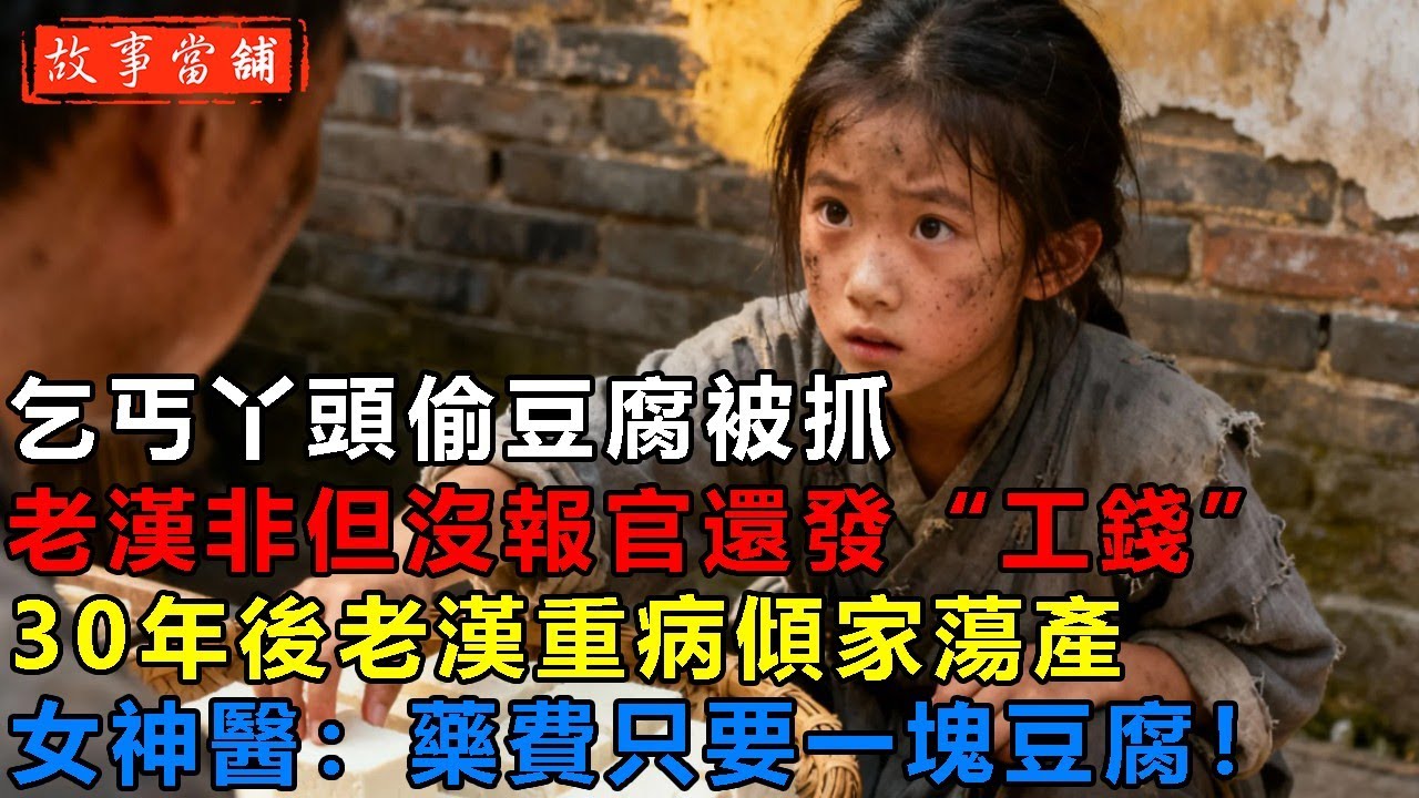 乞丐丫頭偷豆腐被抓，老漢非但沒報官還發“工錢”，30年後老漢重病傾家蕩產，女神醫：藥費只要一塊豆腐！| 民間故事 | 故事當舖