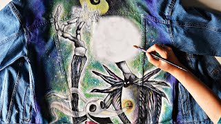 I painted Zero & Jack Skellington on a Denim Jacket! by Midnight Crafts 4,095 views 3 years ago 6 minutes, 30 seconds