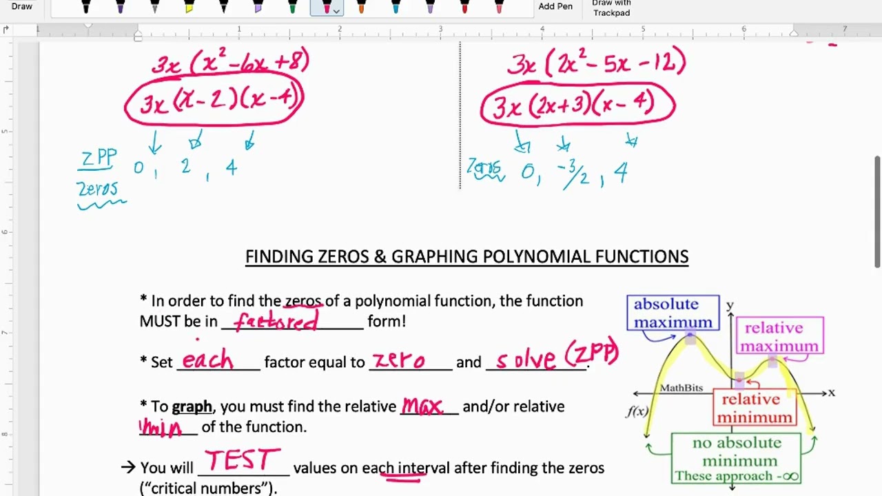 Notes 6.2 Polynomial and Linear Factors (part 1) - HonAlg2 (17:50m)