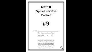 Math 8 - Spiral Review Packet #9