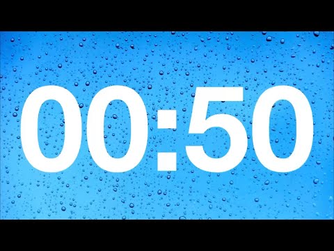 timer -50 second countdown with rain sounds