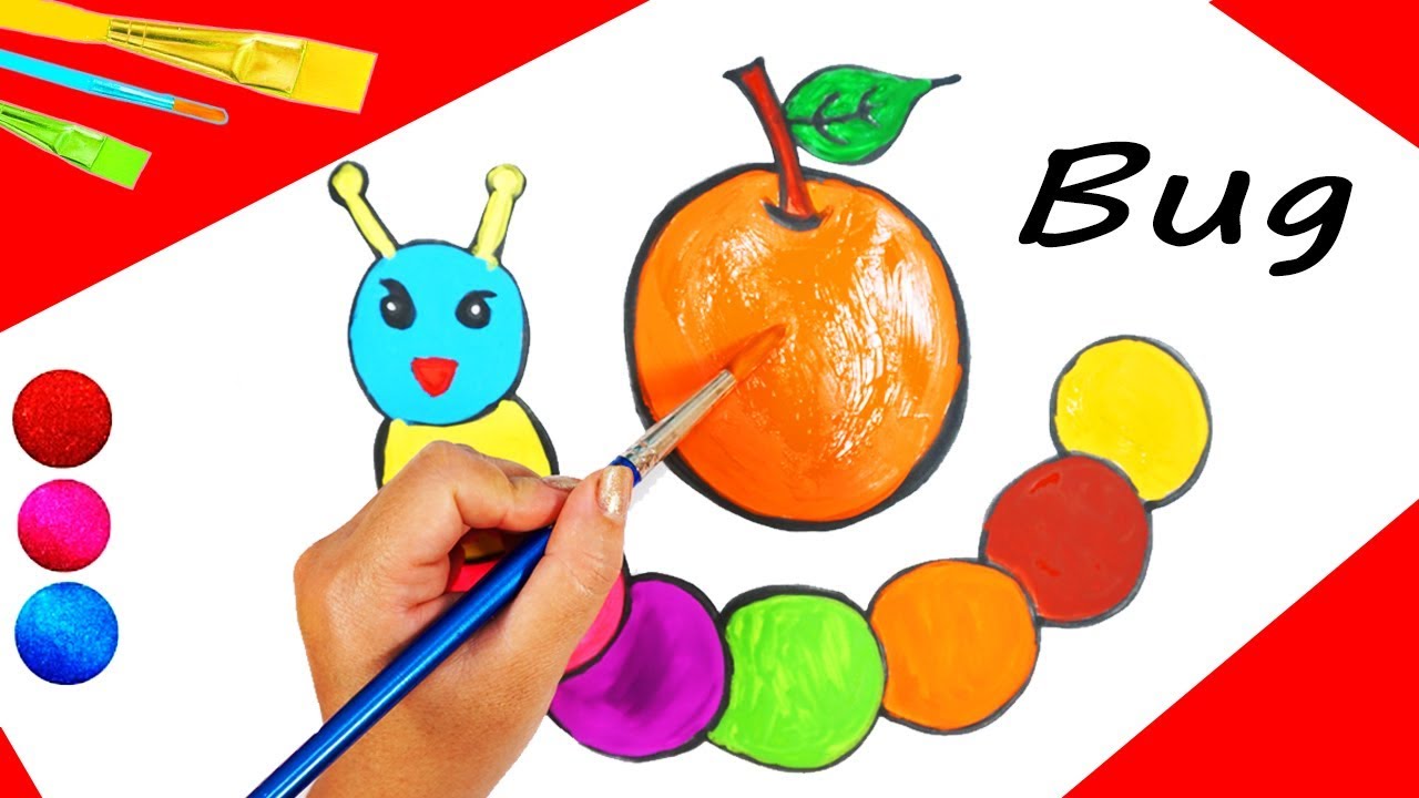 Colores Para Ninos Espanoles En Ingles Con Dibujo Coloracion Gusanos Y Naranja Bebon Tv Youtube