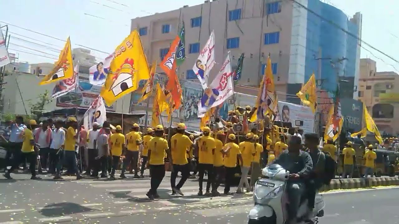 Guntur Loksabha TDP Candidate Pemmasani Chandrasekhar & MLA Candidate Galla Madhavi Nomination Rally
