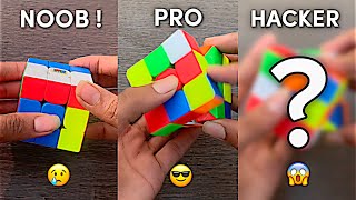 Noob vs Pro vs Hacker with cubing | Who solves the Rubik's Cube the fastest