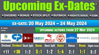 Upcoming Ex-Dates: 20 May 2024 – 24 May 2024 | Upcoming Corporate Actions from 27 May 2024