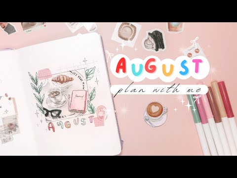 august plan with me โ| ๐ coffee ~ boujee themed ๐ | bullet journal setup 2024 โ๐ผ