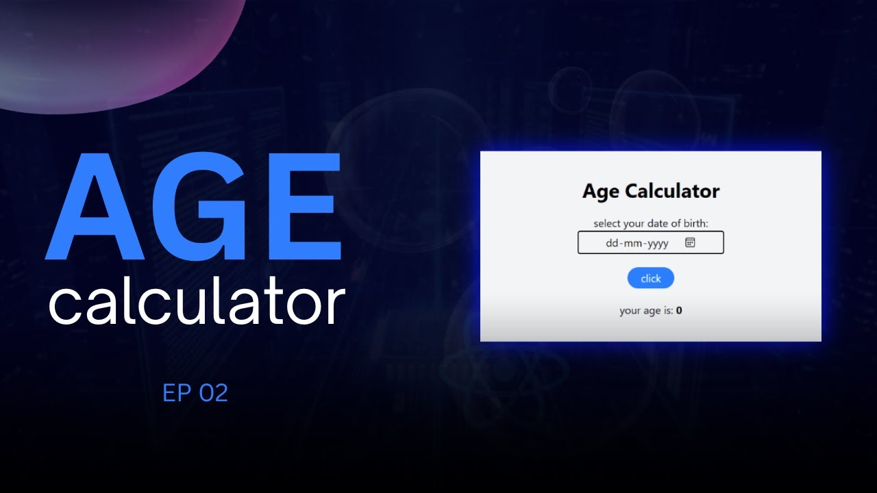 Build a age calculator in React | React project | Mr GenZ | EP 02 - YouTube