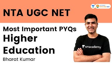 Most Important PYQs of Higher Education | NTA NET 2022 | Bharat Kumar | Let
