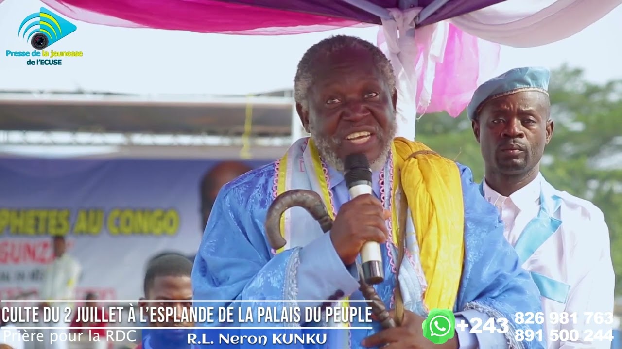 Culte du 2 juillet à l'esplanade de la palais du peuple, Prière pour la RDCR.L. Neron KUNKU