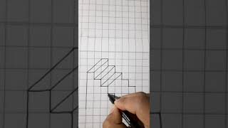 Very easy! 3d drawing illusion | 3D Trick art on paper #shorts #art #draw #3ddrawing