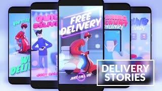 Food Delivery Instagram Stories After Effects Templates