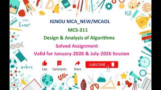 MCS 211 SOLVED ASSIGNMENT | MCS 211 IGNOU Solved Assignment Jan 2026 &amp; July 2026 | MCA_NEW | IGNOU