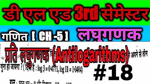 लघुगणक (logarithm) - Btc/Deled 3rd Sem Math