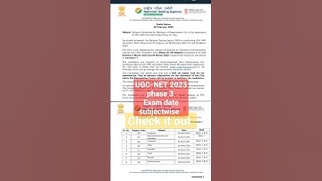 UGC-NET 2023 phase 3 Exam date subjectwise   check it out #shorts #viral