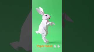 Paper Art Rabbit Animation | Geometric Origami Bunny🐇💗#bunny #papercraft #rabbit #art