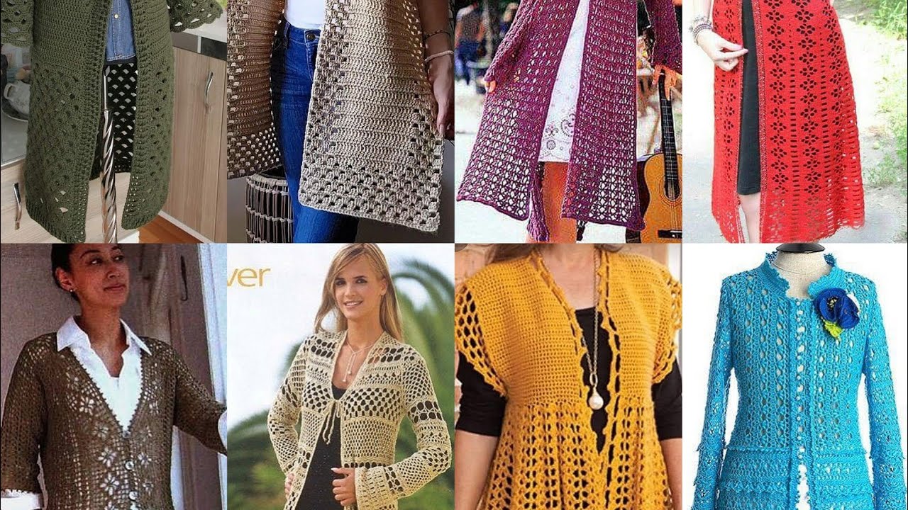 Beautiful Crochet cardigan style/Latest pencil dress|| long cardigan/ jacket crochet pattern