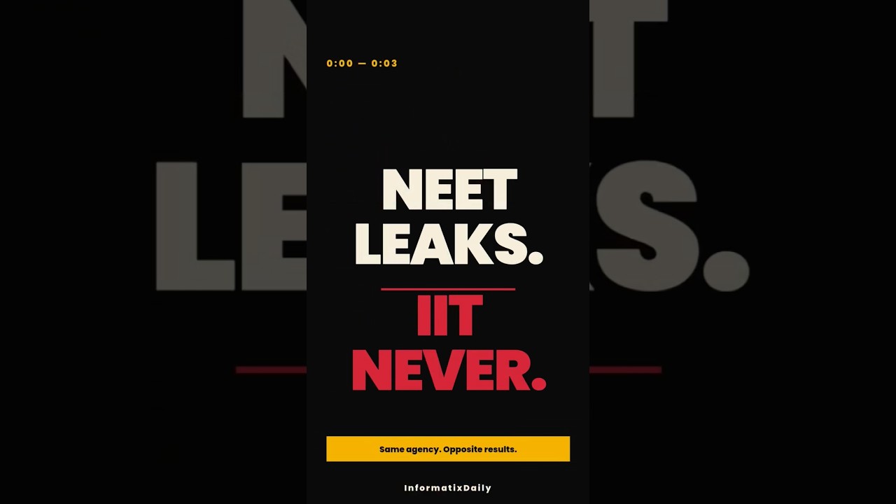 Same agency runs NEET and IIT. Only one leaks 🥹💔 Here's why. #neetexam2026 #iitjeepreparation #exam