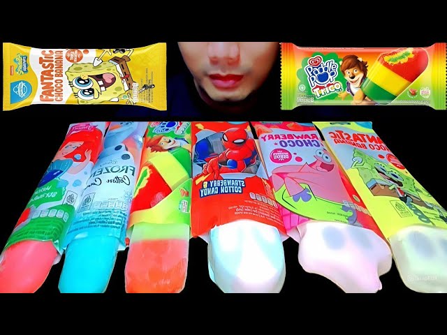 ASMR ICE CREAM PADDLE POP 🌈♥️UPIN DAN IPIN, KUL KUL, TRICO, MAGNUM MATCHA, CASHEW NUT
