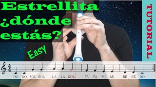 Estrellita, dónde estás / Campanitas del lugar -Tutorial flauta con partitura | Karaoke instrumental