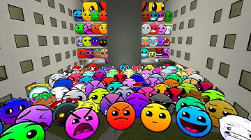 Geometry Dash and Lobotomy Dash Nextbots Chase me in Liminal Hotel Gmod