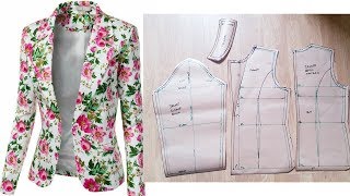 How to draft Women's Jacket/ Blazer | Notched-Collar Jacket | Pattern drafting