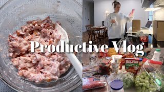 Productive Day In My Life | prepping for the week, healthy dessert recipe, grocery haul, etc.