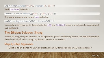 Accessing 3D Tensors Efficiently: A Simple Solution Using a 2D Tensor of Indices