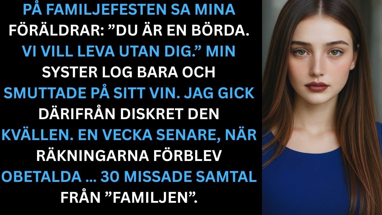 Min mamma fyllde år. Jag hade bakat en tårta i tre våningar, timmar av arbete, för att hedra henne. Mitt i sorlet höjde pappa rösten: ”Irene, du är en börda. Vi vill leva utan dig.” Mamma nickade....