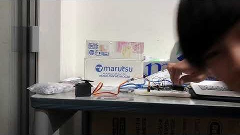 シャープ社製赤外線測距モジュール(GP2Y0A21YK)を用いたサーボコントロールの可動実験