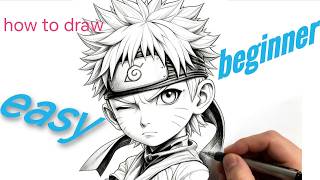 How to Draw Naruto Uzumaki – Easy Bold Pencil Sketch | Step-by-Step Anime Tutorial