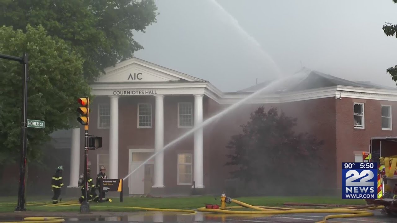 Springfield fire crews work to put out large fire on AIC campus