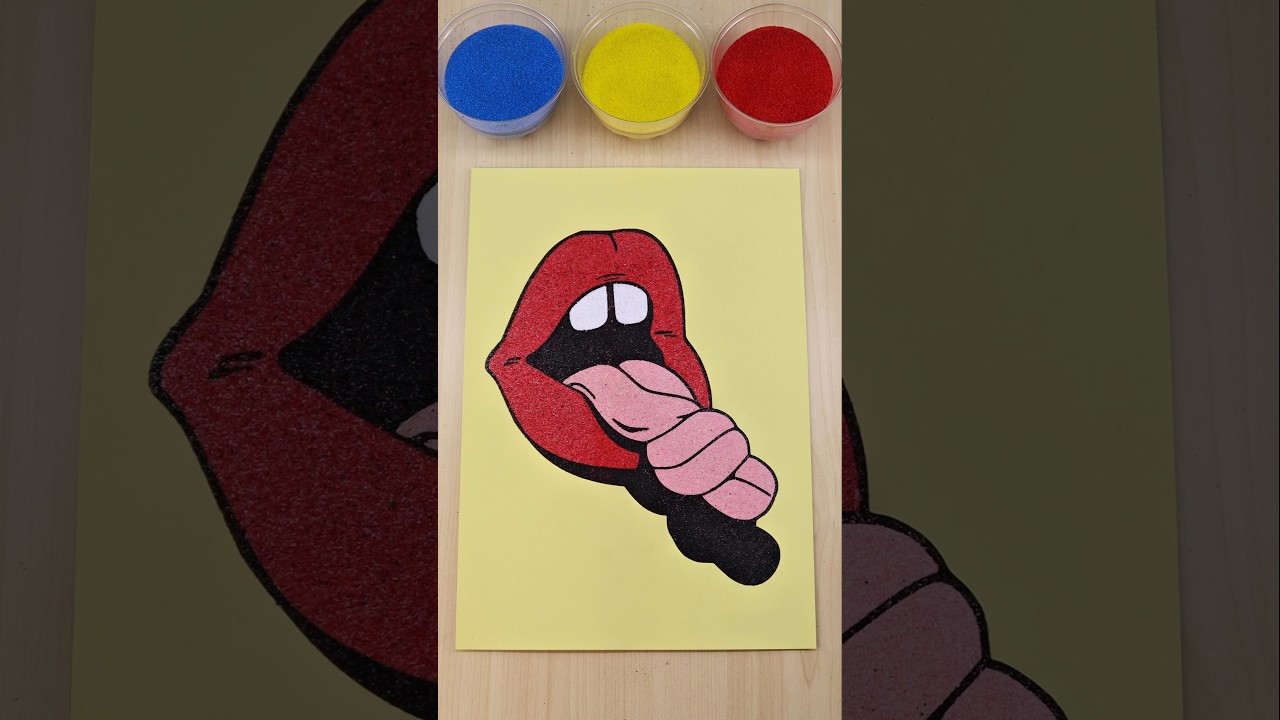 Lips 👄 Sand Art Painting |ASMR 