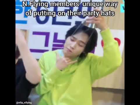 how to wear party hat wth N.Flying #NFlying #kpop #nfia #seunghyub #hun #jaehyun #hweseung #dongsung