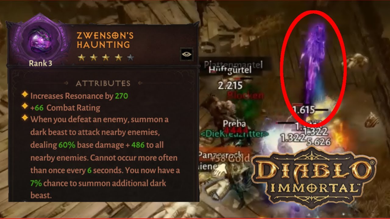 Diablo Immortal ZWENSON'S HAUNTING DARK DRAGON Summon YouTube
