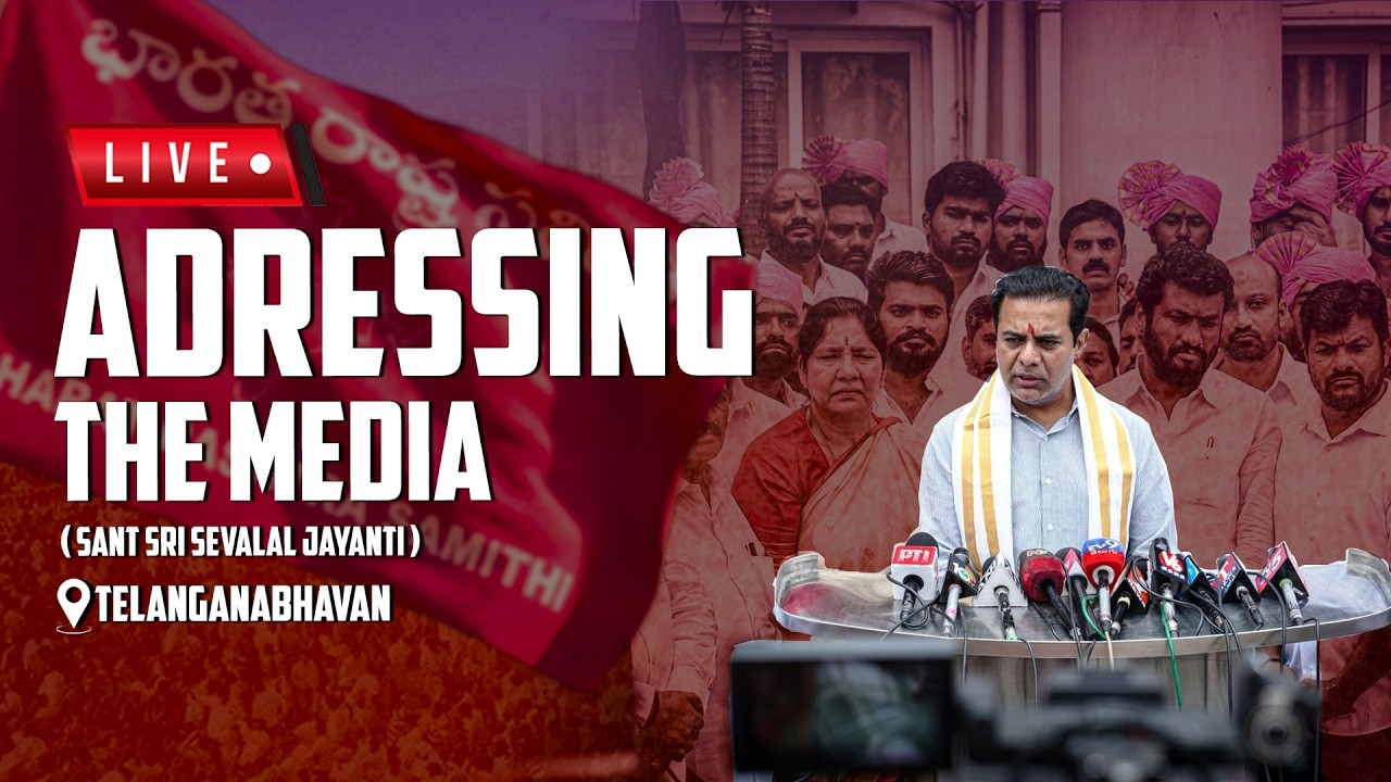 LIVE: BRS Working President KTR Adressing the Media | Sevalal Jayanti | Telangana Bhavan