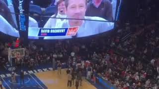 David Duchovny / The X-Files shown during Knicks Game at MSG in NYC