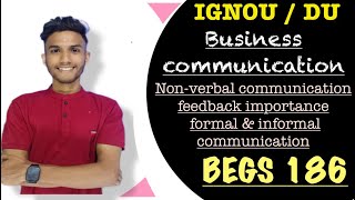 Business communication|| BEGS 186 Part 1 | Important question | IGNIU DU EXAM