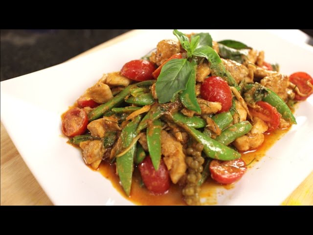 Chicken Red Curry Stir-Fry Recipe ผัดเผ็ดไก่ - Thai Kitchen! - YouTube