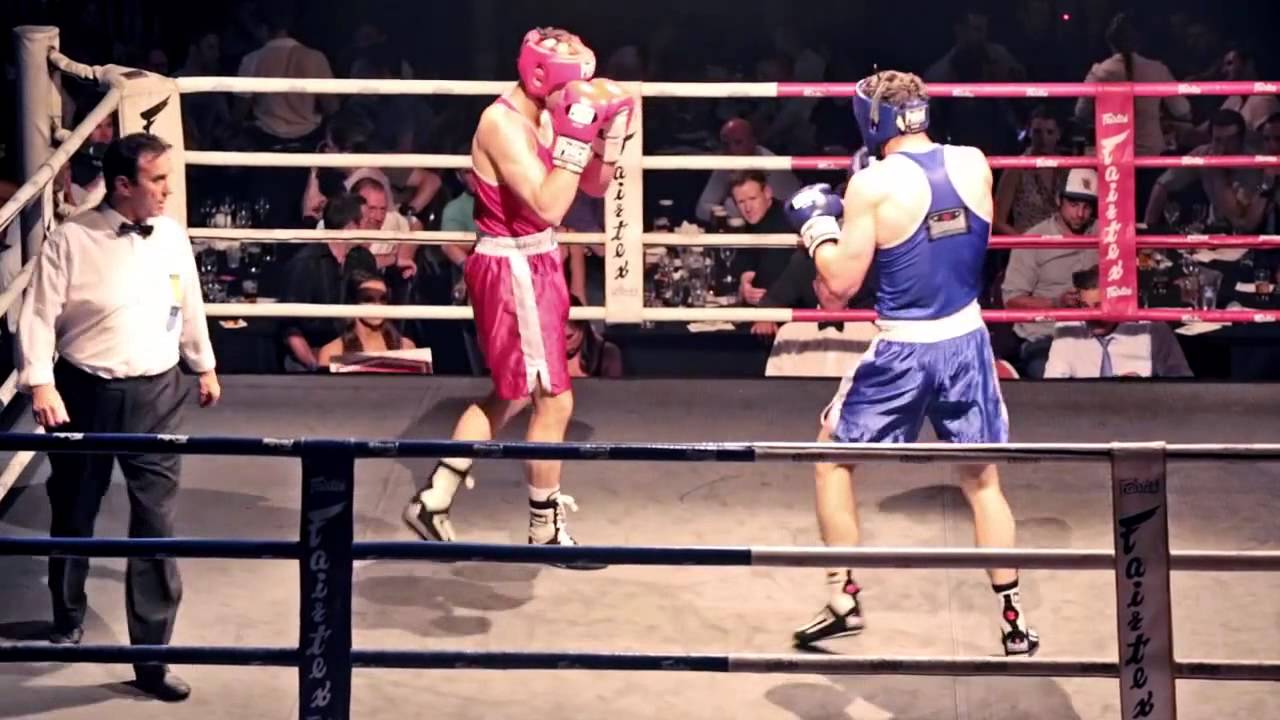 Edmond Kenny and Pat Farrell punching it out for charity. UNSW Sydney March 15th 2014